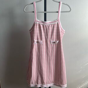 Houndstooth Pink & White Dress